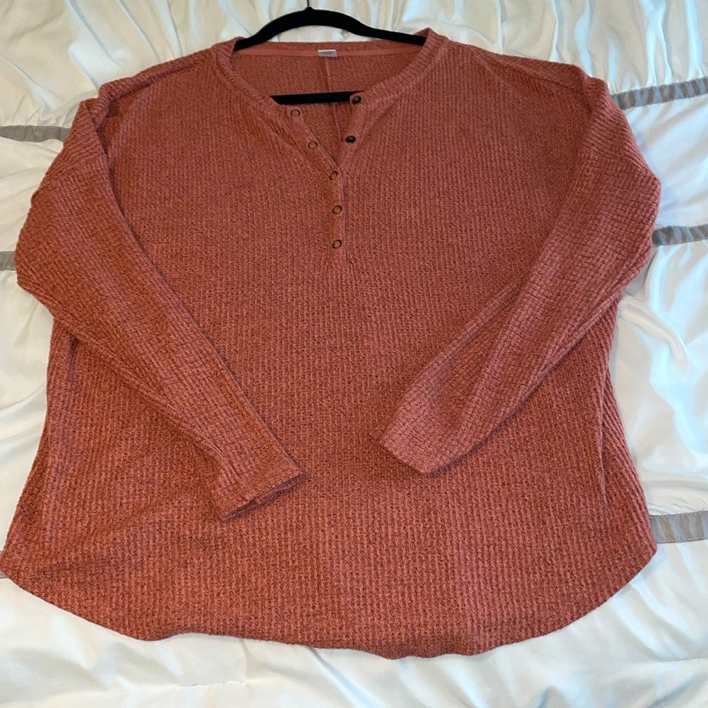Waffle knot orange long sleeve